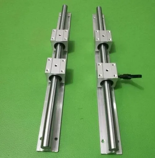 2 pcs SBR16 500mm / 600mm / 700mm / 800mm guia de trilho de suporte ferroviário linear + 4 pcs SBR16UU blocos de rolamento linear para CNC router peças