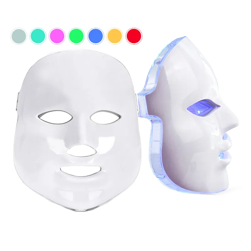 휴대용 건강 뷰티 7 색상 조명 LED 광자 PDT 페이셜 마스크 얼굴 피부 관리 회춘 요법 장치