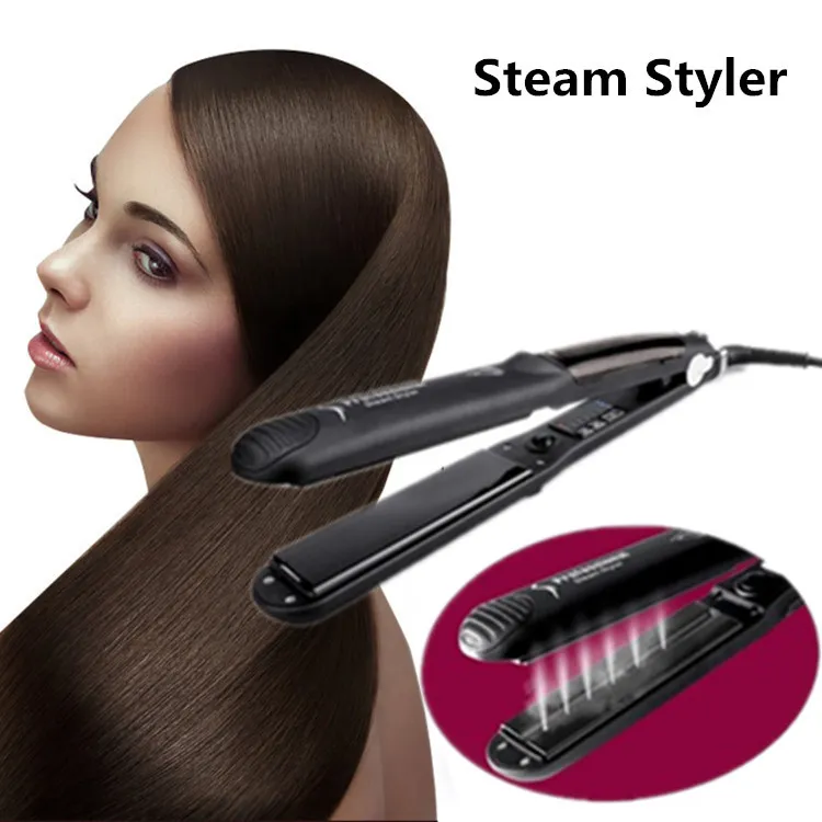 Piastre capelli Professionale Parrucchiere Steam Styler Piastre in ceramica Organosilicio Piastre capelli Ferro da stiro entrambi Dr5952553