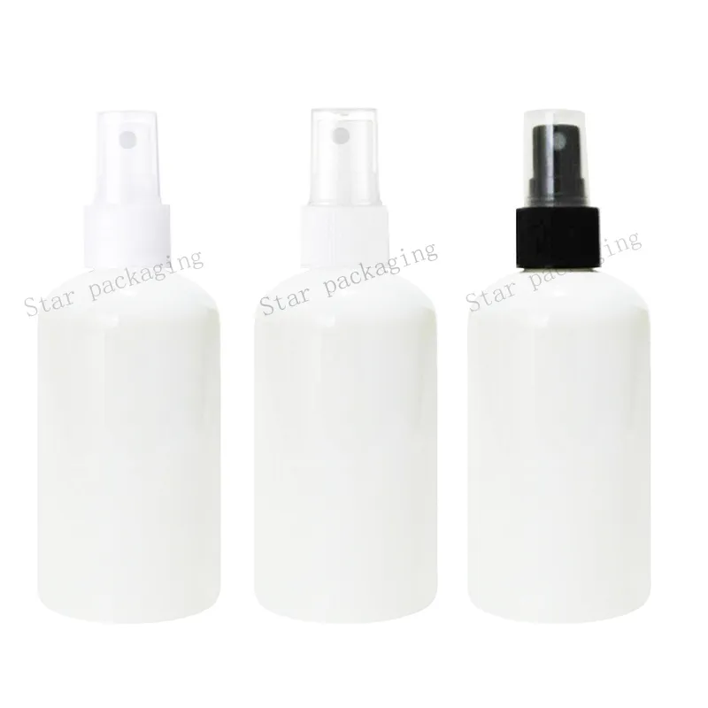 40 unids/lote 250ml bomba de pulverizador fino blanco botellas de plástico vacías, botella de spray de perfume de plástico de 8,4 oz botella de spray bomba vial de 250cc