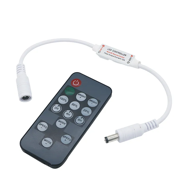 Edison2011 50pcs 14Key RF Timing Regola Wireless Dimmer RF Remote Controller per LED Single Color Strip Lamp Controller con Timer Adjust