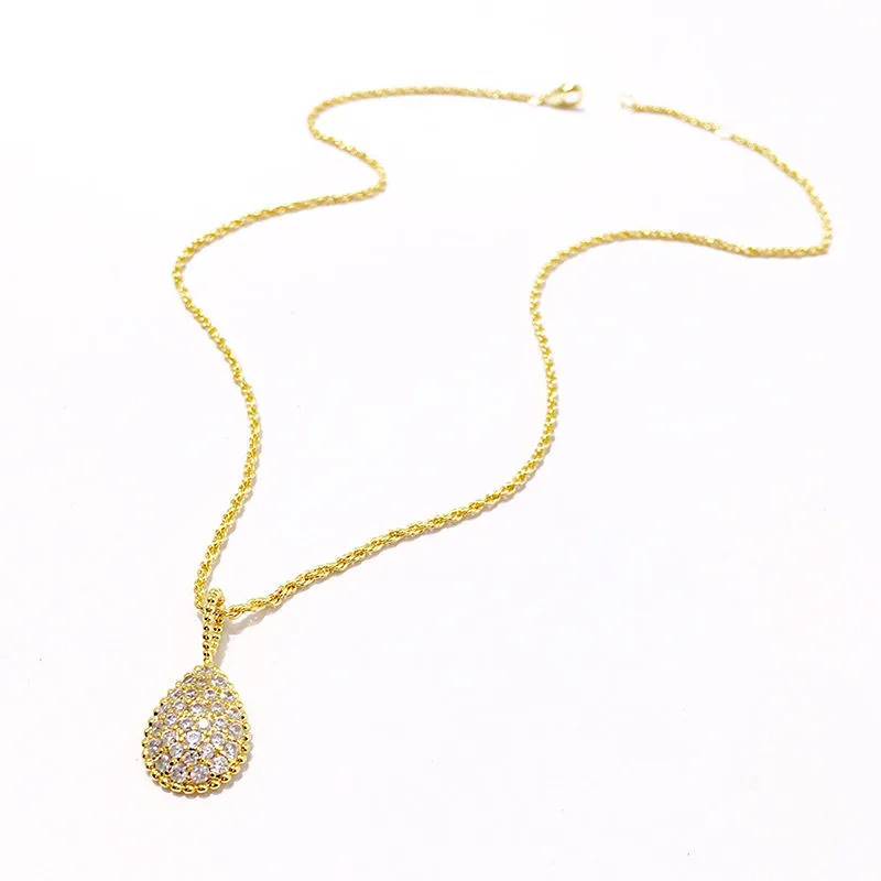 Luxury Diamond Pendant Necklaces Fashion Design Full Rhinestone Necklaces Women Golden Silver Rose Fine Jewelry Lover Gift