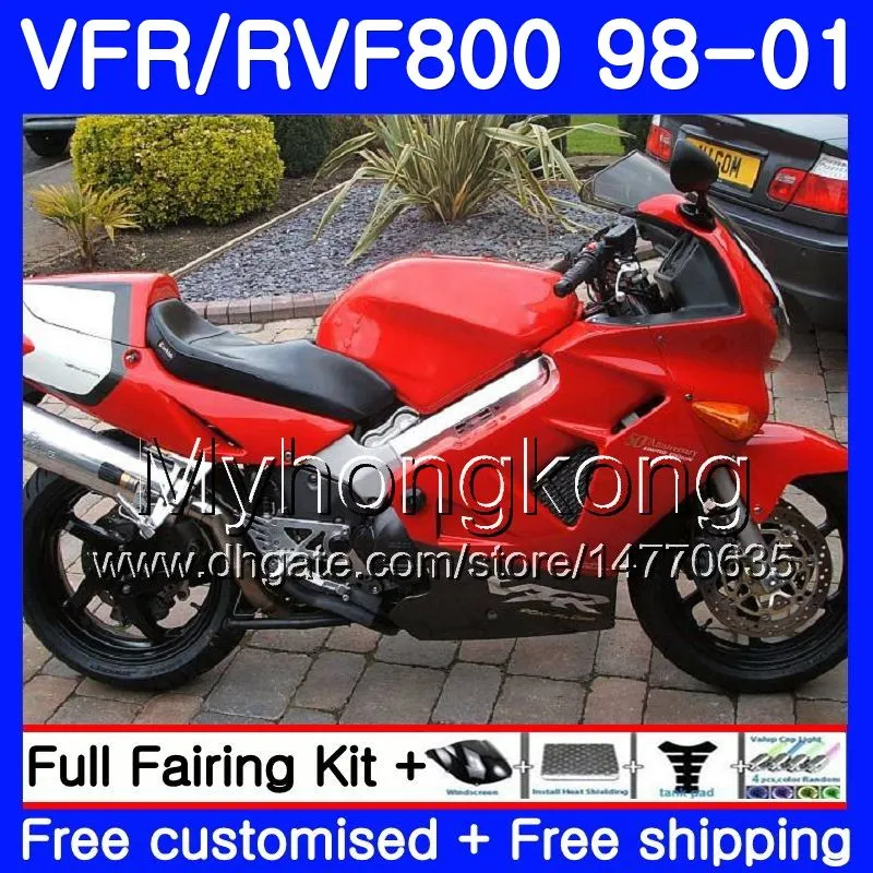 ホンダインターセプターのためのボディ光沢のある赤いトップVFR800R VFR800RR 98 99 00 01 259hm.13 VFR800 VFR 800RR VFR 800 RR 1998 1998 1998 1998 1998 1998 1998 1998 1998 2000フェアリングキット