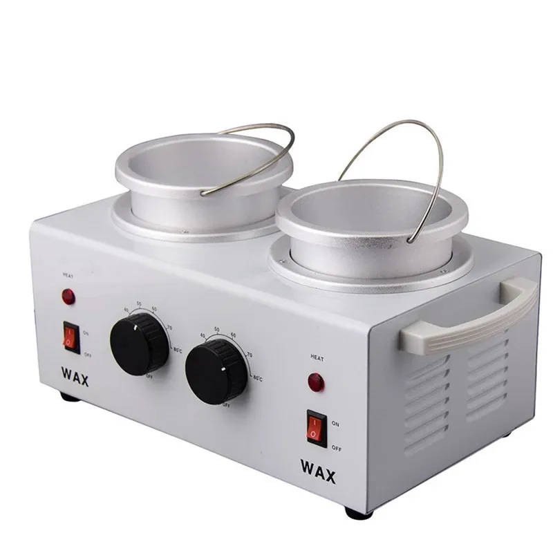 Double Pot chauffe-cire électrique outil d'épilation Machine à cire mains pieds paraffine cire thérapie dépilatoire Salon outil de beauté