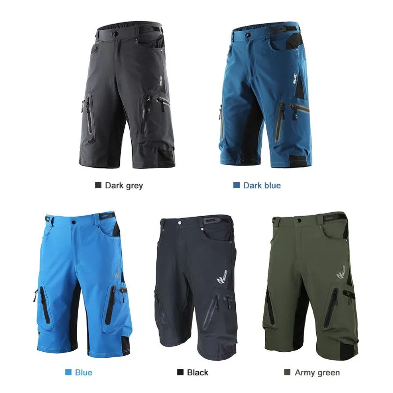 Lixada MTB Cykling Shorts Andningsbara Sport Lösa Fit Shorts Outdoor Casual Cykling Running Clothes With Zippered Pocket