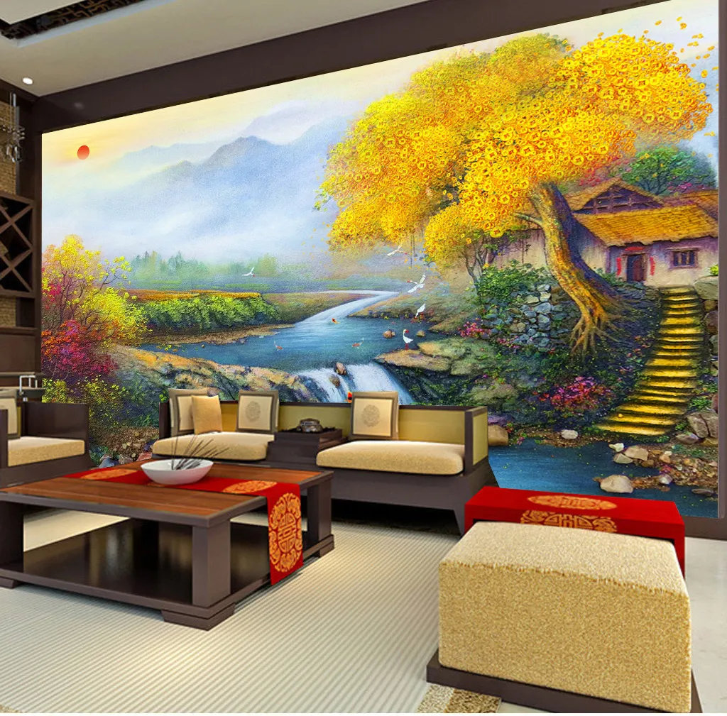 Good luck lucky treasure family Feng Shui silk wallpaper for TV background  wall from Dhgate Wallpapers - price 28.15, image size:1024x1009