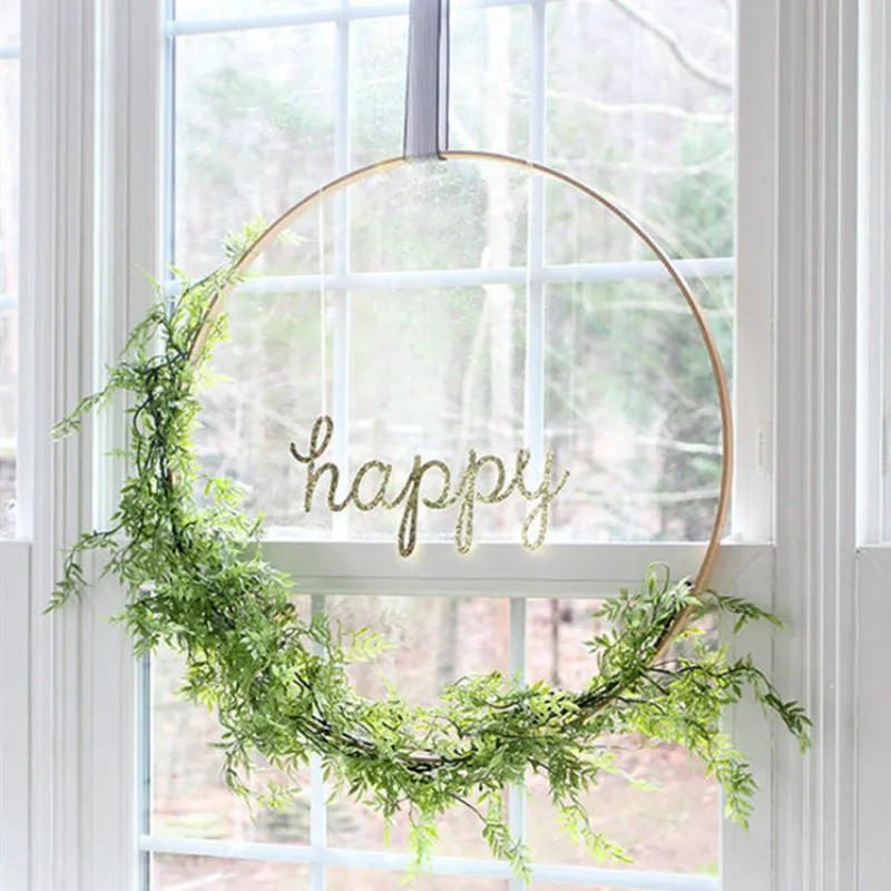 60cm Wedding Flower Hoop Metal Artificial Flower balloon Loop single ring Christmas Party Decoration Home Decoration Hanging ornament