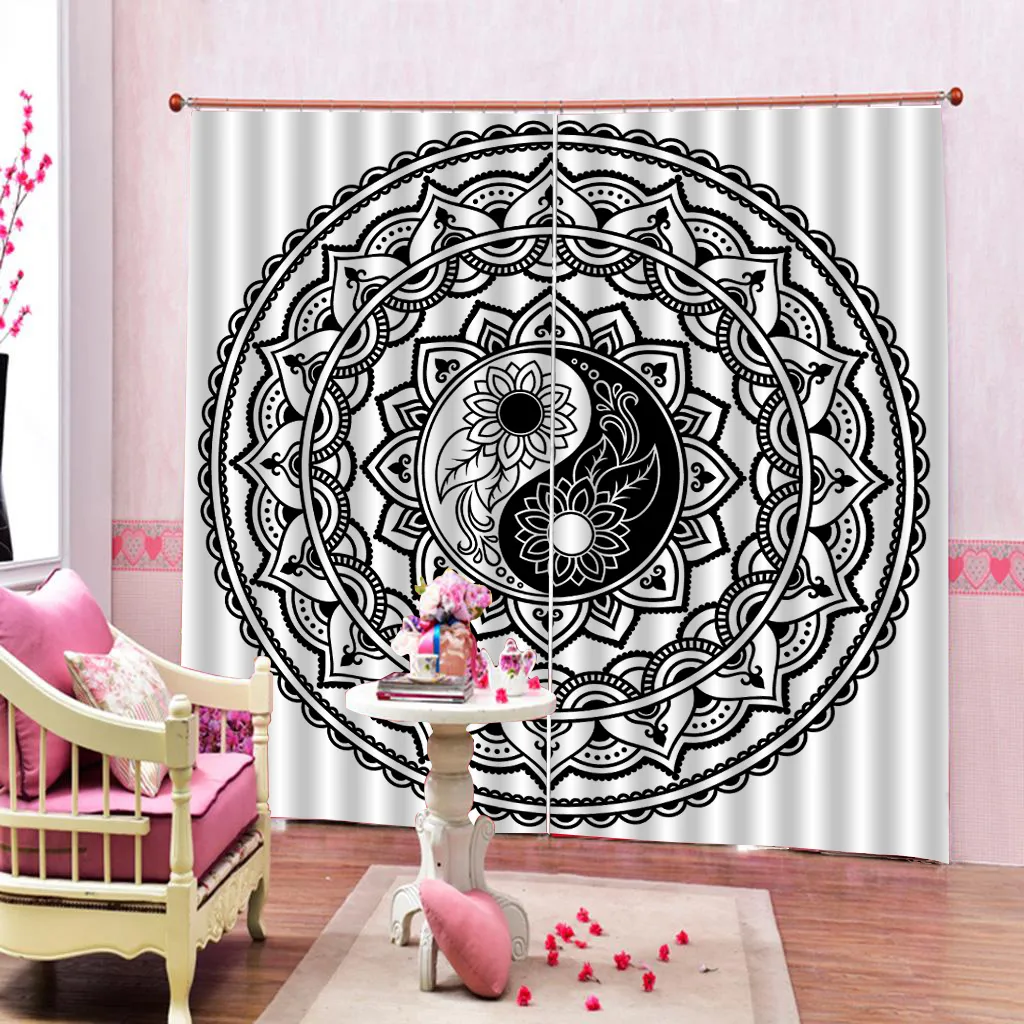 Custom Floral Curtains Beautiful Flowers Gossip Illustration Living Room Bedroom Kitchen Window Blackout Curtain