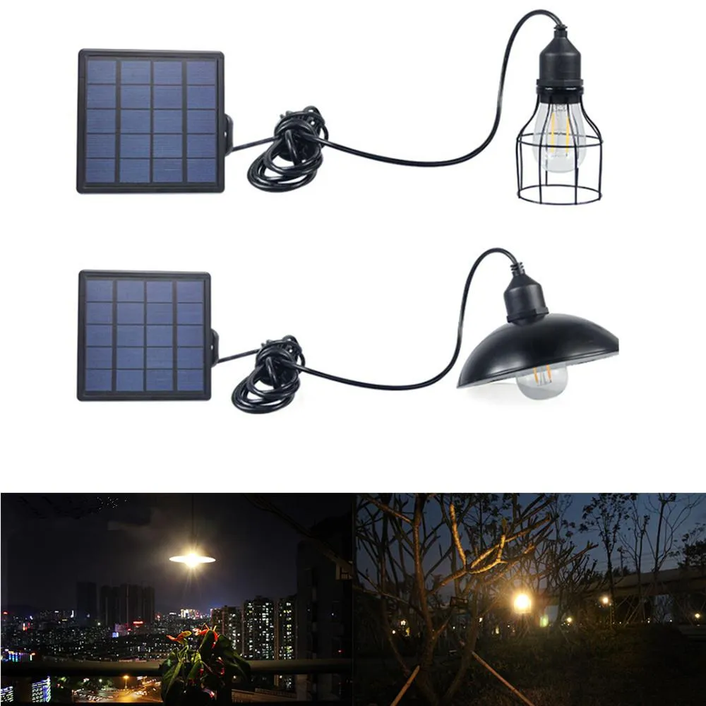 Nowoczesna klatka Wisiorek Light Solar Power E27 Vintage Wiszące Metal Cage Wodoodporna Outdoor Nordic Vintage Lampa Lampa Lampa