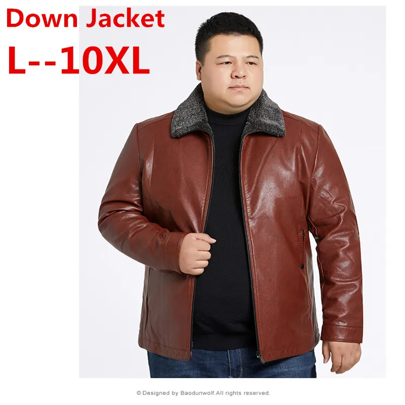 10xl 9xl 8xl الرجال الدافئة الجلود أسفل سترة الشتاء 90٪ بطة بيضاء أسفل أبلى يندبروف سترة الذكور الشتاء معطف الفرو معطف الرجال سترة