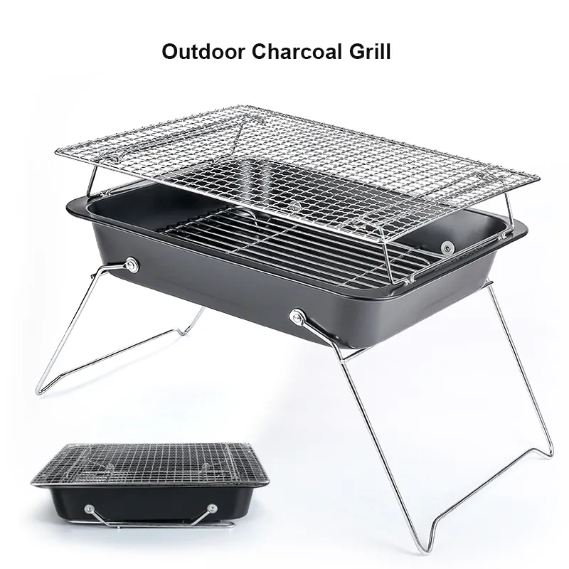 Camp Kitchen Charcoal BBQ Grill Foldable Portable Barbecue Stove