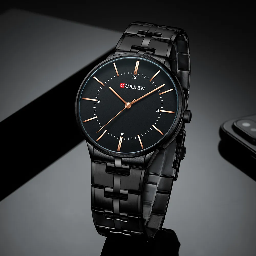 Curren black sales watch price