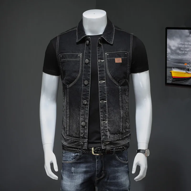 Giubbotto jeans uomo senza maniche on sale