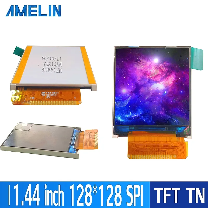 Écran de module lcd tft de résolution 1,44 pouces 128 * 128 avec affichage d'interface SPI de la fabrication de panneaux Amelin de Shenzhen