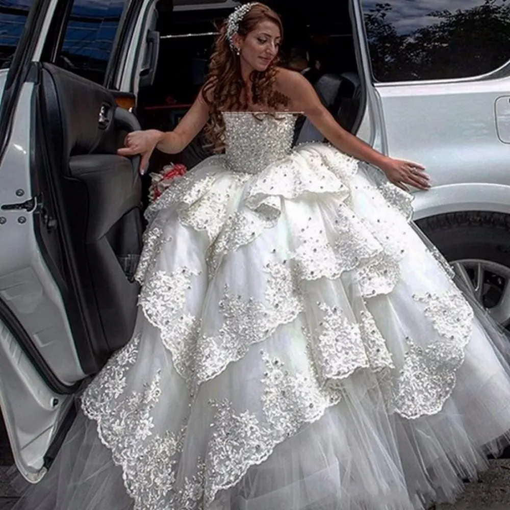 Strapless poofy wedding dresses cheap