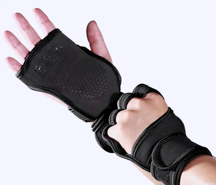 flintronic Open trainingshandschoenen, gewichthefhandschoenen met polssteun, gymhandschoenen voor mannen en vrouwen, antislip siliconen gevoerde handpalmbescherming voor bodybuilding, callisthenics flintronic Open trainingshandschoenen, gewichthefhandschoenen met polssteun, gymhandschoenen voor mannen en vrouwen, antislip siliconen gevoerde handpalmbescherming voor bodybuilding, callisthenics