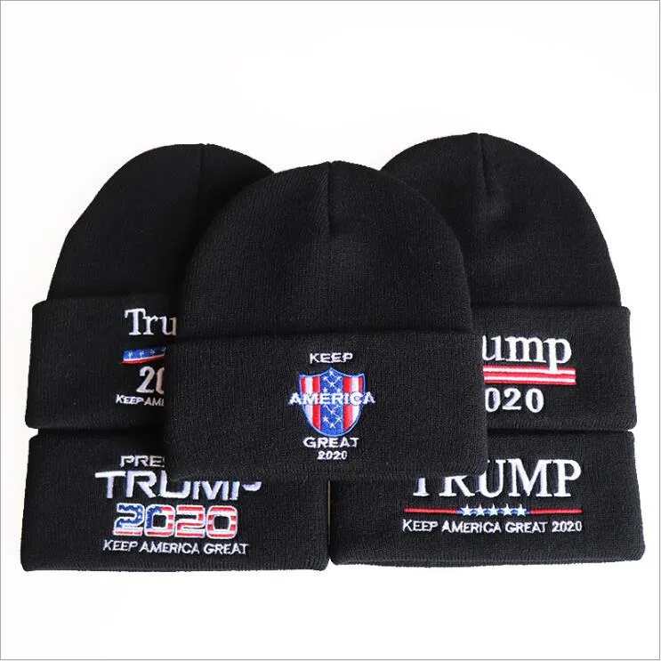 Trump 2020 Beanie Дональд Knit Зимние шапки ПЕРЕИЗБРАНИЕ Keep America Great Skullies Caps Вышивка Флаг США Cap Повседневный Beanie Hat Ski A6352