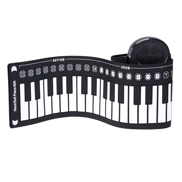 Multi Style Portable 49 Keys Flexible Silicone Roll Up Piano Folding Electronic Keyboard for Children Student