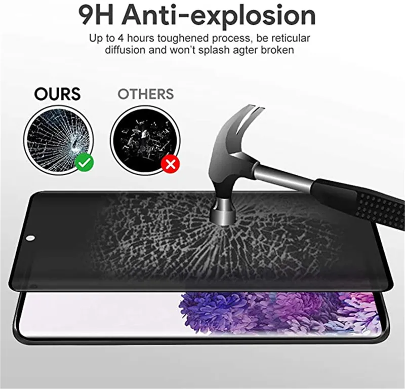 Protecteur d'écran de confidentialité 3D incurvé anti-espion 9H dureté bord de protection colle verre trempé pour Samsung Galaxy S23 Ultra S22 Plus S21 FE S20 S10 E S9 S8 Note 20 10 9