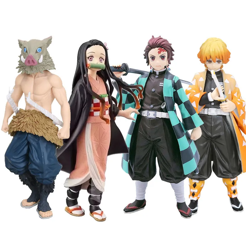 Boneco De Ação Anime Demon Slayer Kimetsu No Yaiba Figura Kamado Tanjirou  16cm / Agatsuma Zenitsu Nezuko Guerreiro Pvc Modelo Brinquedos