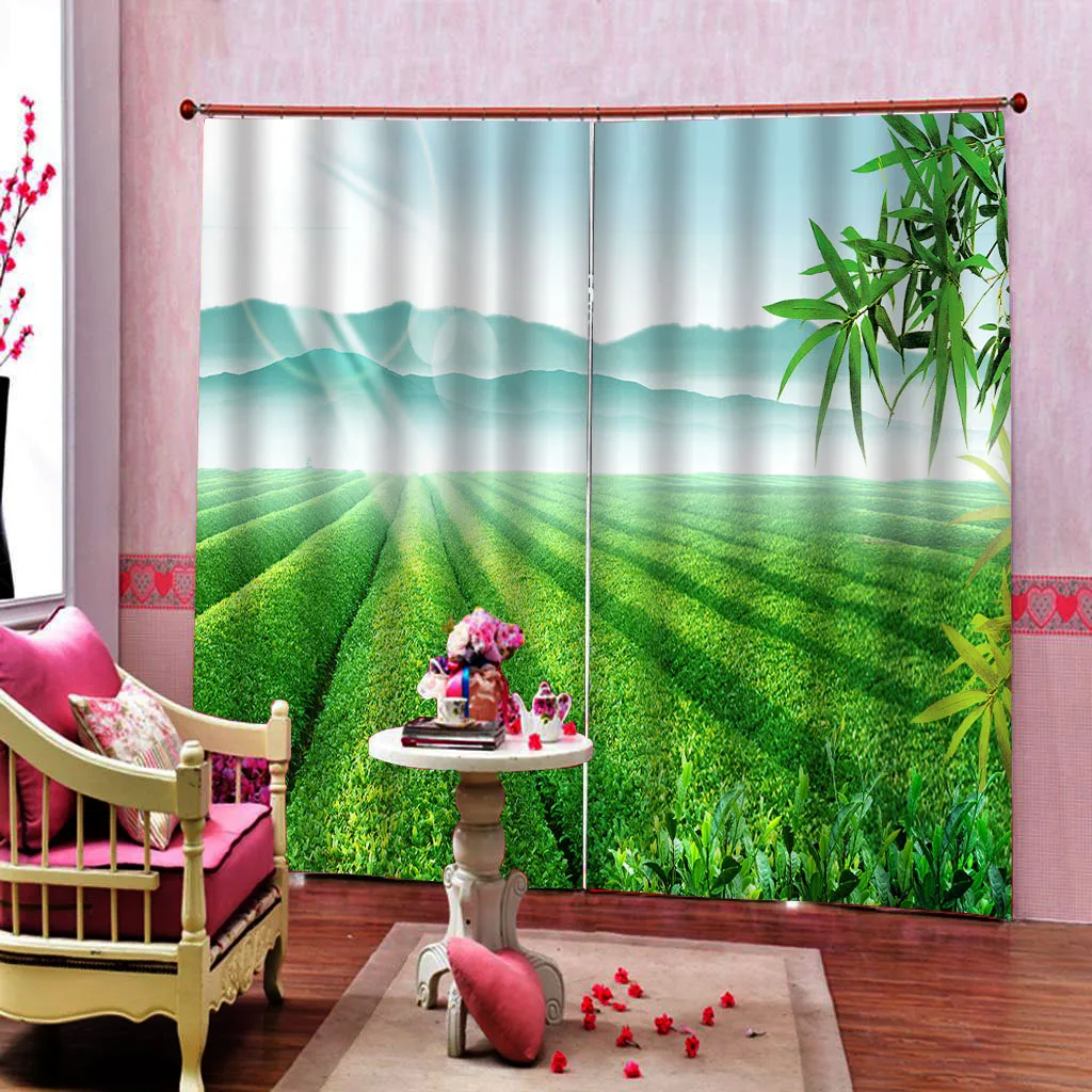 Custom Living Room Curtains Modern Fashion Photo Curtain For Window Kitchen Door Curtains landscape Luxury Drapes