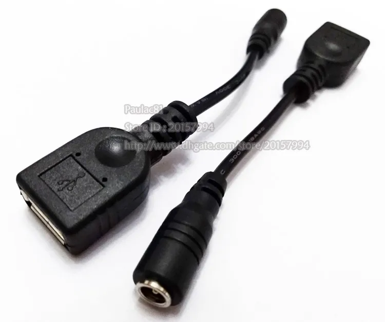 DC 4.8x1.7mm Vrouw naar USB2.0 Vrouwelijke Plug Power Connector Verlengkabel ongeveer 12cm / 10pcs