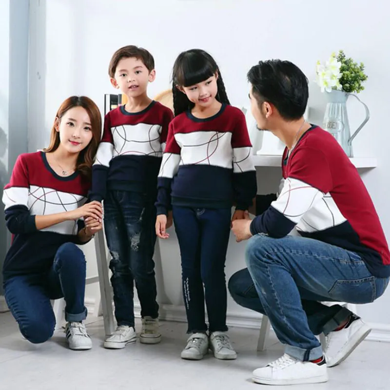 Casual Family Matching Outfits New 2019 Autumn Mother Daughter Clothes Set Father Son Boy Girl Women Men Cotton Family Clothing