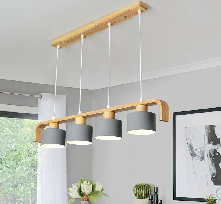 Wood Modern Pendant Lights LED Kitchen Lights LED lamp Hanging Lamp Kitchen Table Bedroom Bar Counter Lighting Fixtures MYY