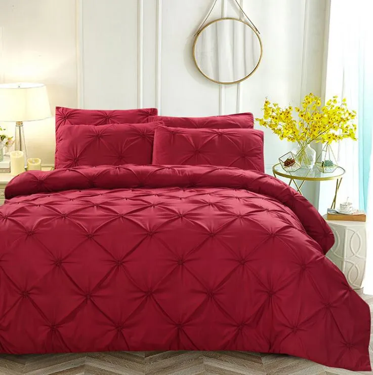 Luxury Textile Pleat Bedding Set Pure Quilt Cover, Twin/Queen/Double Size No Sheets From Dqjiaju