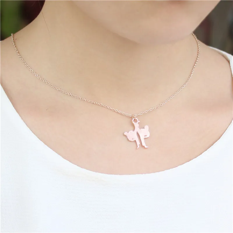5PCS Karate Kickboxing Necklace Alloy Pendant Chain Necklaces Sports Jewelry Gift for Athlete