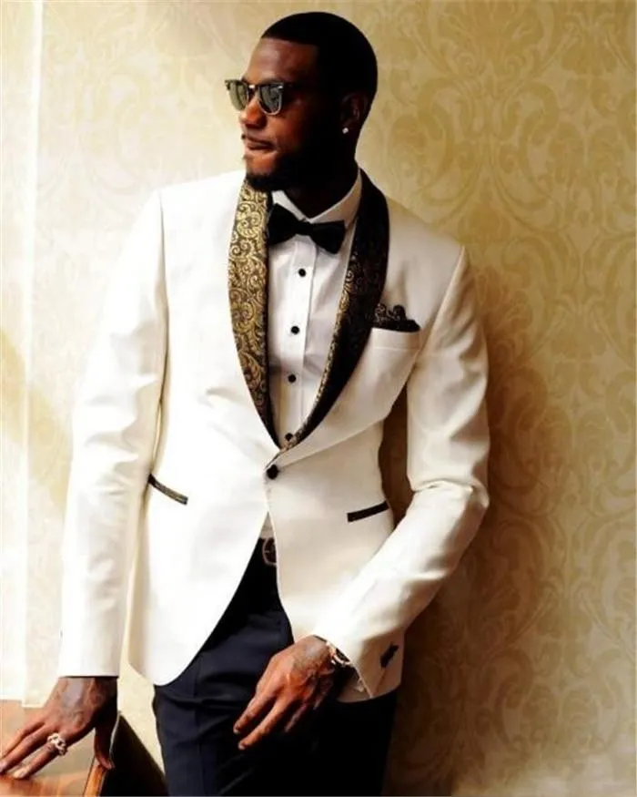 Style Ivory Men Wedding Tuxedos Shawl Lapel One Button Groom Tuxedos Best Popular Dress Men Business Dinner Darty SuitJacket Pants Tie 336 From Coolman168 71.61 DHgate.Com