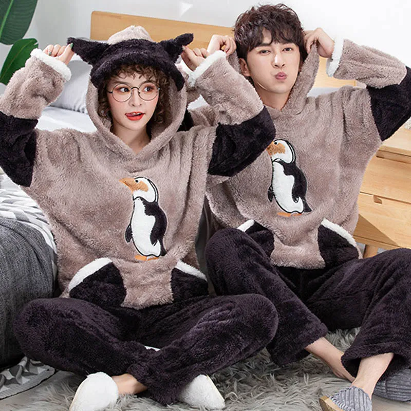Couple penguin pajamas sales