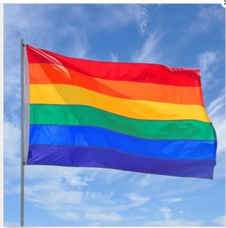 New 90 * 150 centímetros Bandeira do arco-íris Polyester Material de LGBT Poliéster Cor do arco-íris decorativa Bandeira Garden Bandeira T3I5074