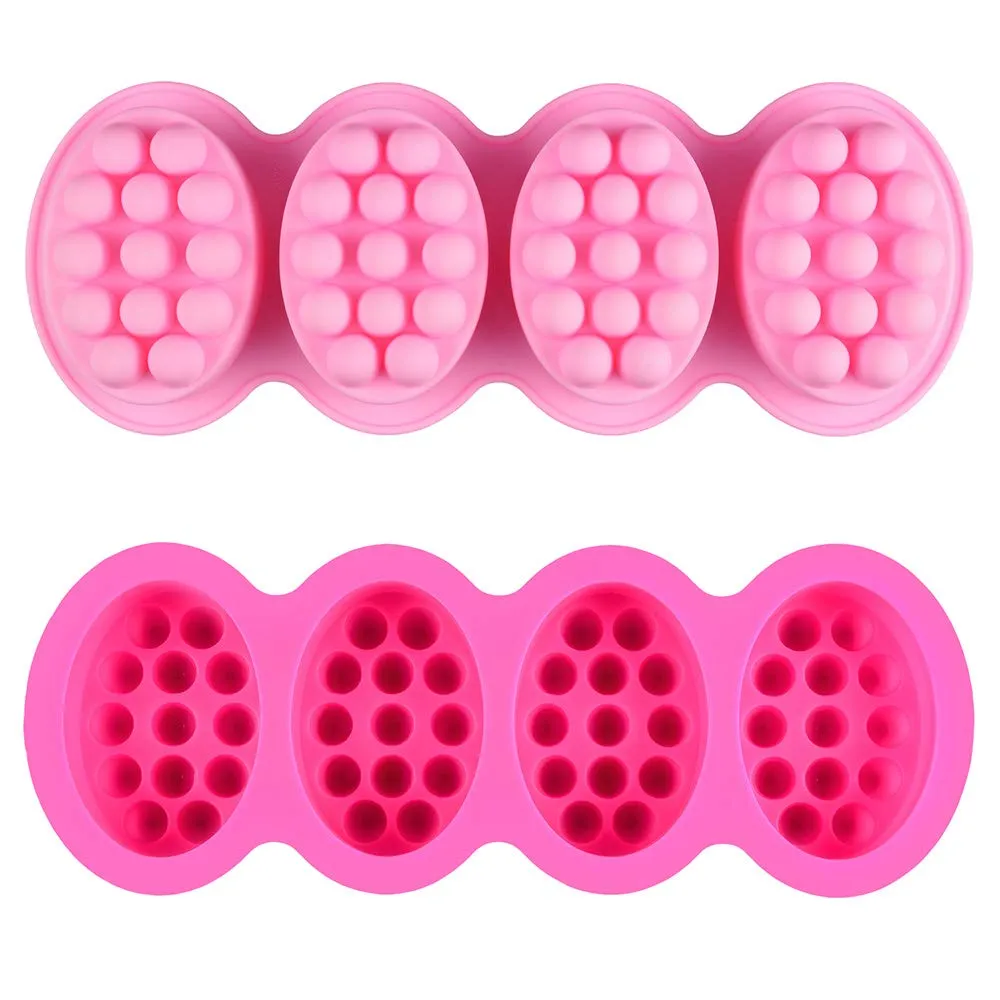 Massage Molds, SJ 4 Cavity Silicone Massage Bar Soap Molds, Food Grade