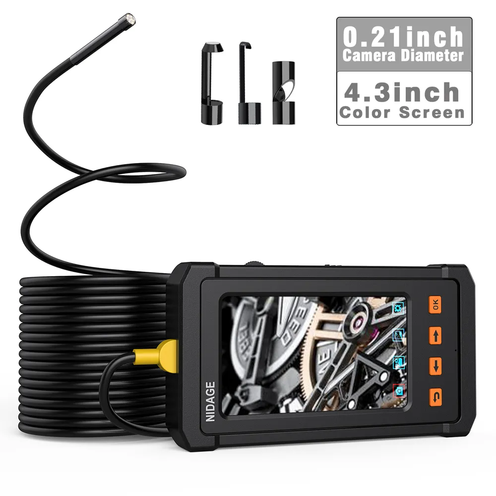 1,5 m kabellengte industriële endoscoop, borescope camera 1080p HD 4.3inch LCD 2800 mAh batterij handheld inspectie met 6 LED -licht en 8 GB CAM PQ305