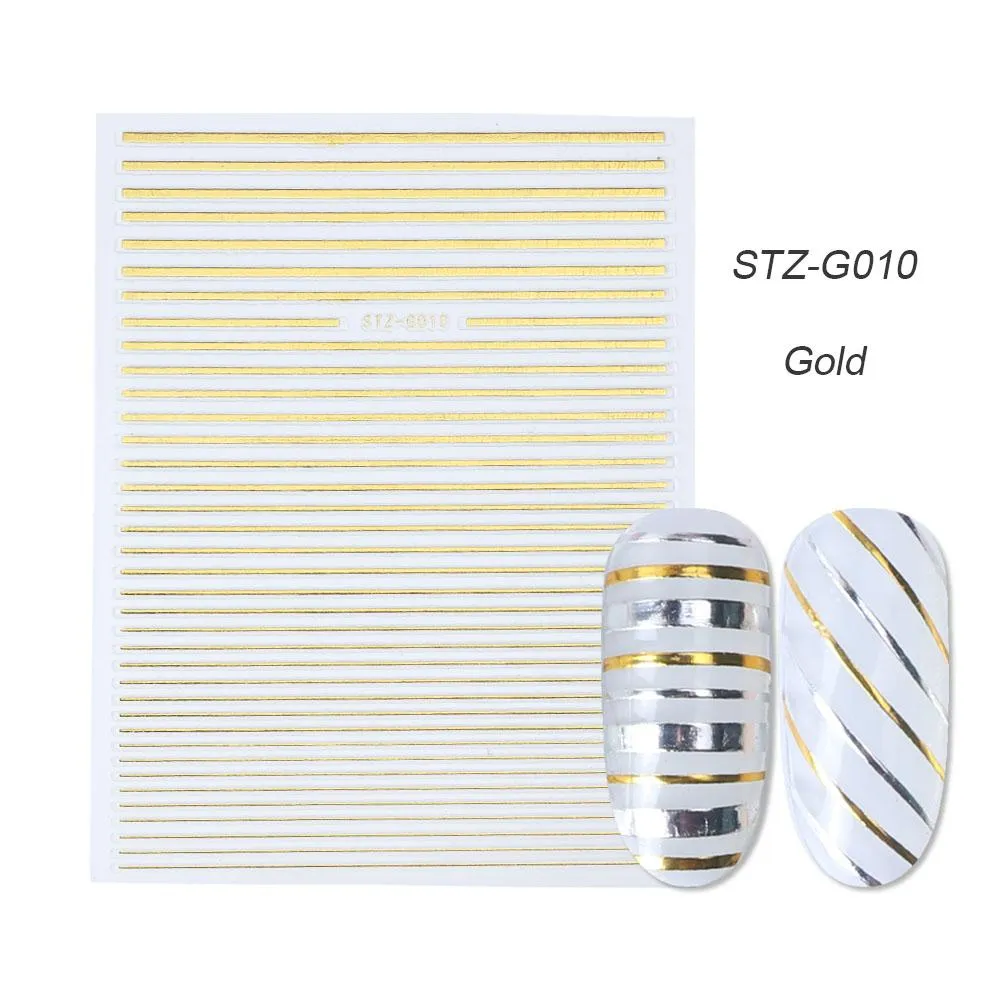 gold silver 3D stickers STZ-G010 gold