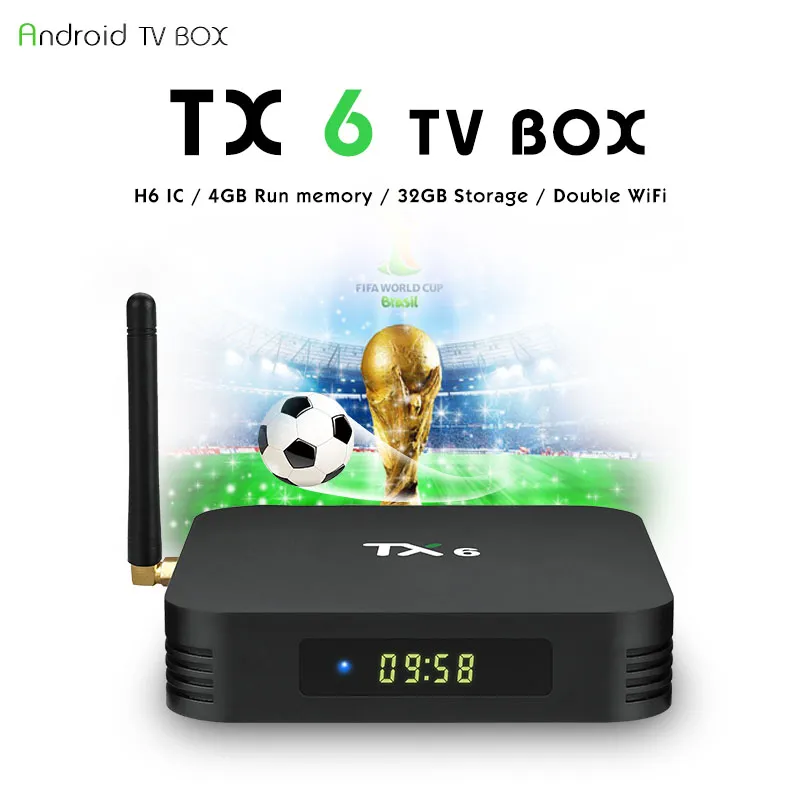 2019 Winstgevende TX6 H6 Quad Core 4GB RAM 32G Android 9.0 TV-box 2.4G 5G Wifi Bluetooth Media Player