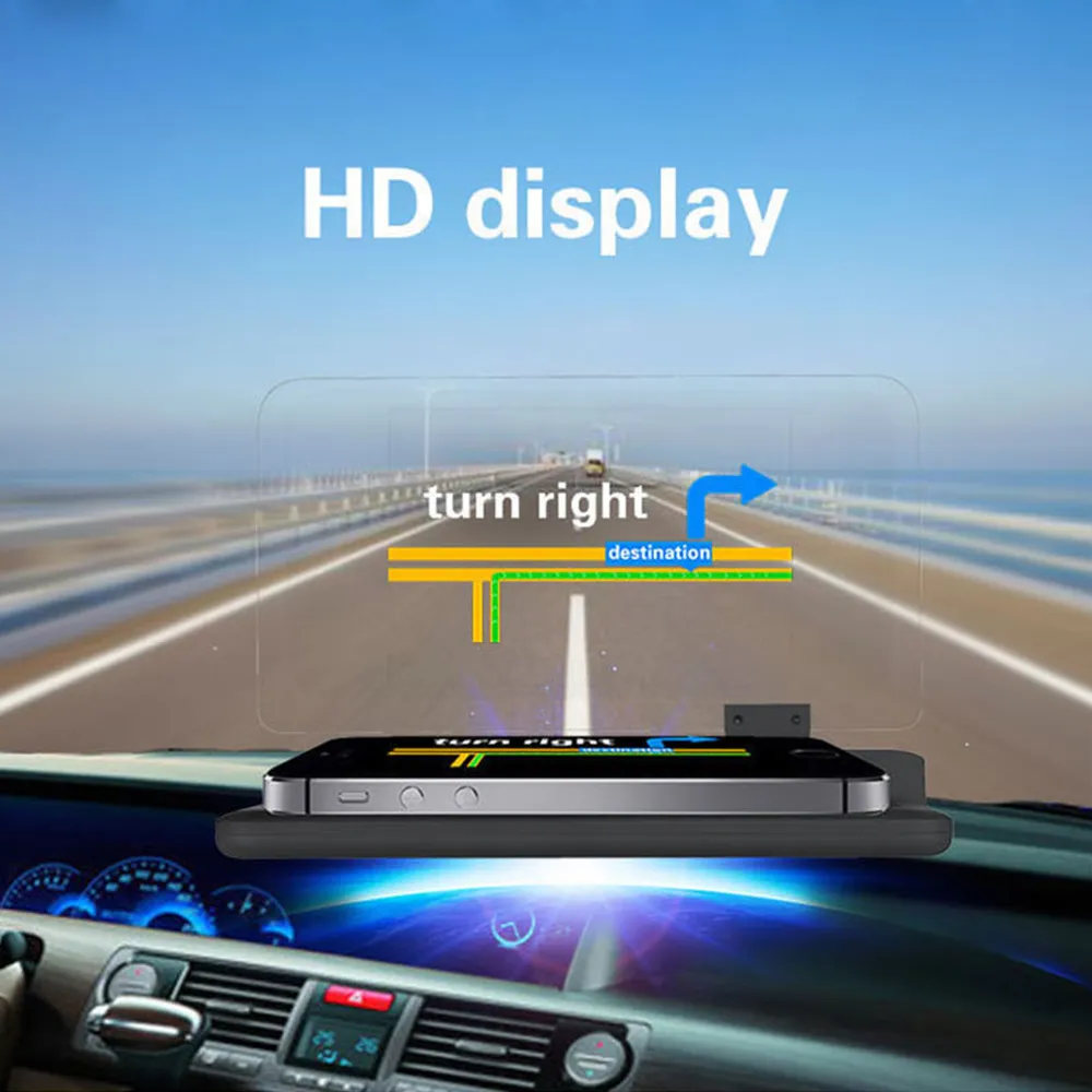Freeshipping Universal Car HUD Support de navigation GPS Support de téléphone portable Grand écran Projecteur de réflexion HD