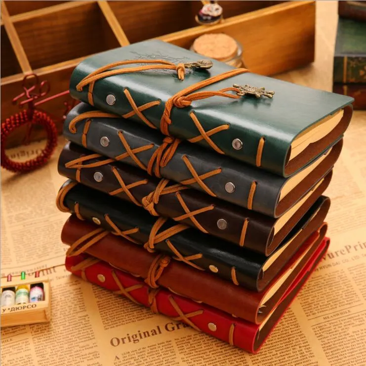 Spiral Pirate Notebook Vintage Leather Journal Garden Travel Diary Books Kraft Paper Journal Notebook Retro Classical Books Decoration C574