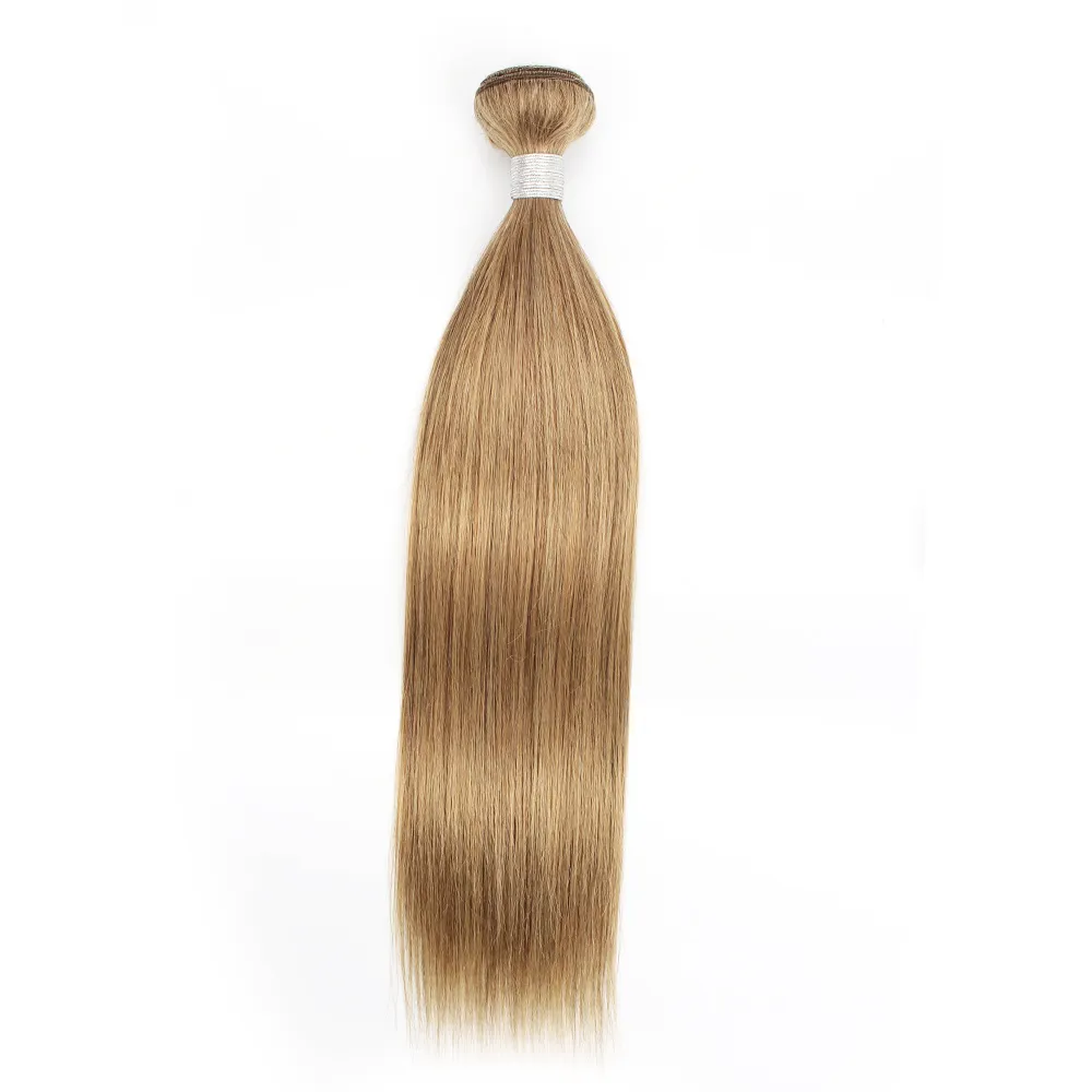 #8 Ash Blonde Straight Hair Bundles Brazilian Peruvian Malaysian Indian Virgin Hair 1 or 2 Bundles 16-24 Inch Remy Human Hair Extensions