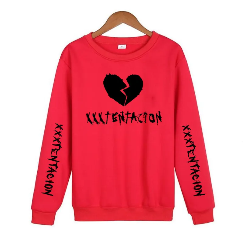 New Fashion No Hoodie XXXTentacion Broken Heart Pattern Sweatshirt