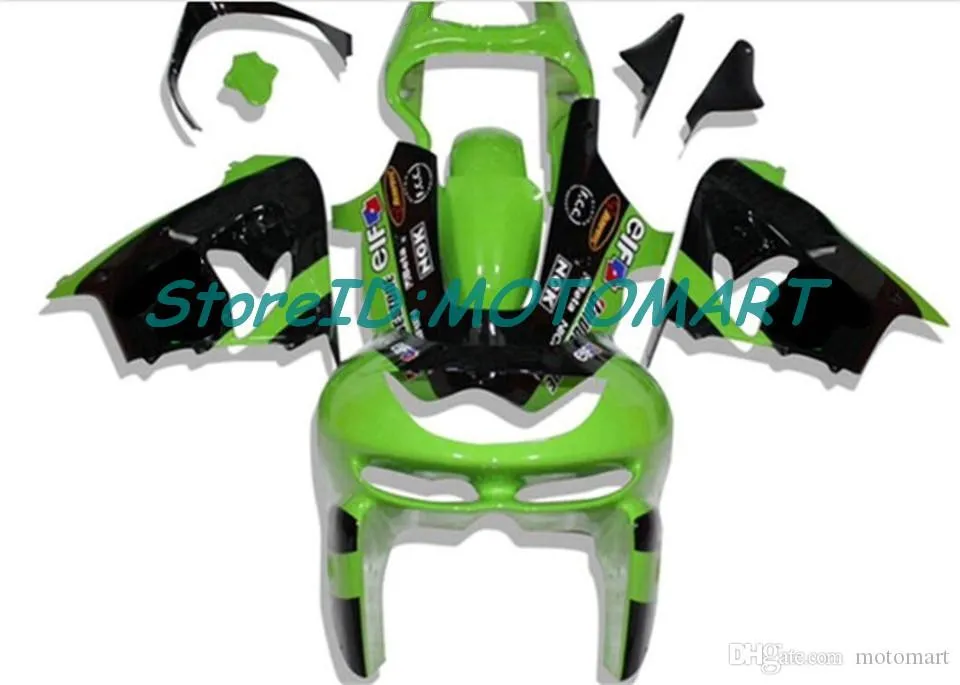 Set carenature moto per KAWASAKI NINJA ZX9R 98 99 ZX-9R ZX 9R 1998 1999 Kit carenatura verde nero KM20