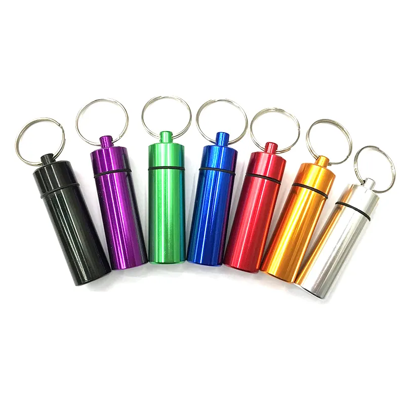 Pocket Sized Storage Containers 3-Pack Waterproof Metal Storage Tubes - Airtight Aluminum Containers With Keychain For Travel Cigar Tubes
