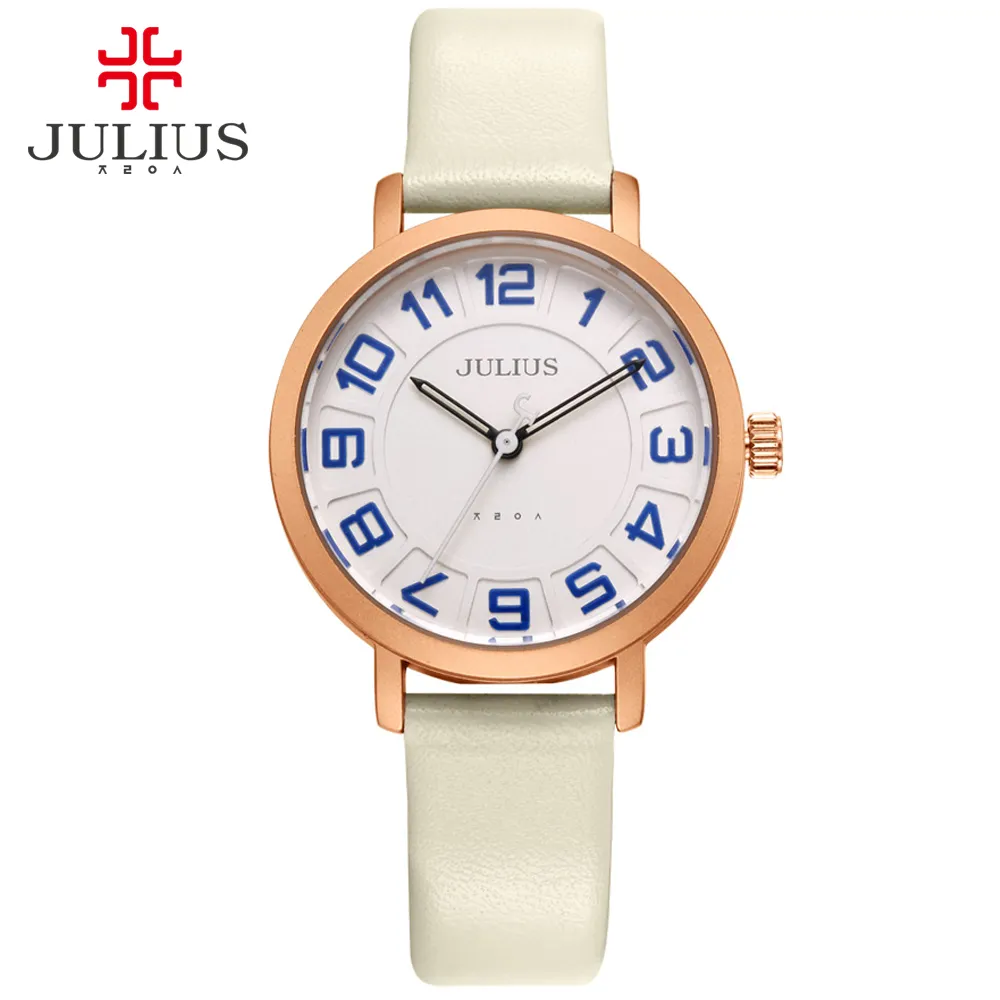 Julius Alibaba Express Ladies Watches Women Dress Dress Ultra Thin Sheap Promotion Round Leathio Free Ship Dropship JA-939