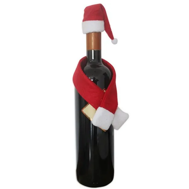 Natale Bottiglia di vino rosso COVER Decorazione degli appartamenti Antler Cappelli Top Tuta 