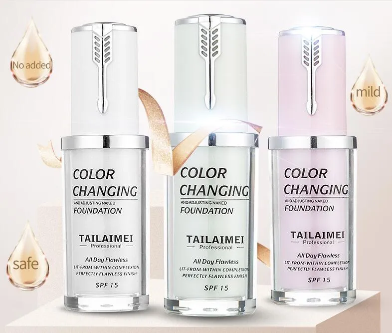 2024.TLM – nouveau fond de teint changeant de couleur, 40ML, 3 couleurs, cosmétique, crème de teint, correcteur, couverture de maquillage s