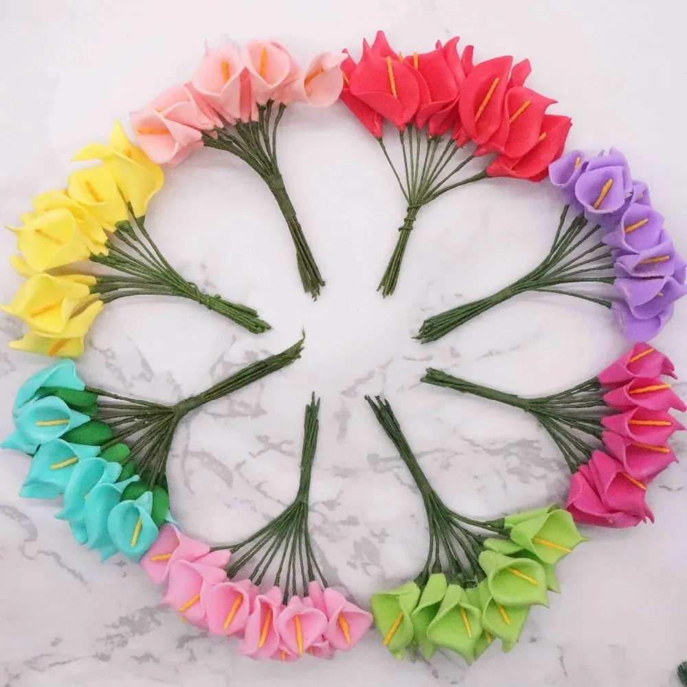 144pcs-Mini-Foam-Calla-Lily-Fake-Flowers-Bouquet-Artificial-Flowers-for-Decoration-Wedding-Decoration-Valentine-s