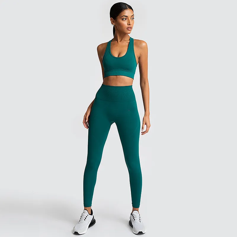 Sporty Seamless Yoga Set For Women Leggings And Gym Pants For
