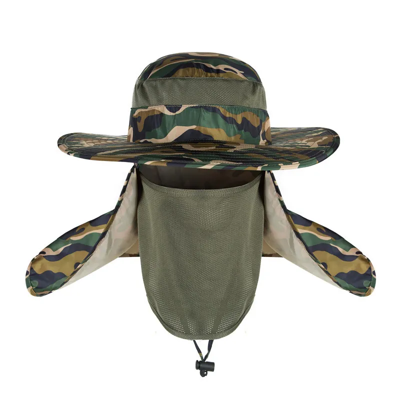 Foldable Camouflage Fishing Hats Sun Protection With UV Protection