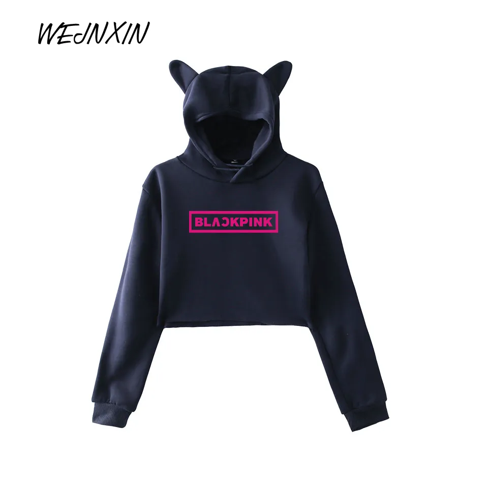Fashion Kpop BLACKPINK Kawaii Cat Ear Hoodies Women Kpop Fans